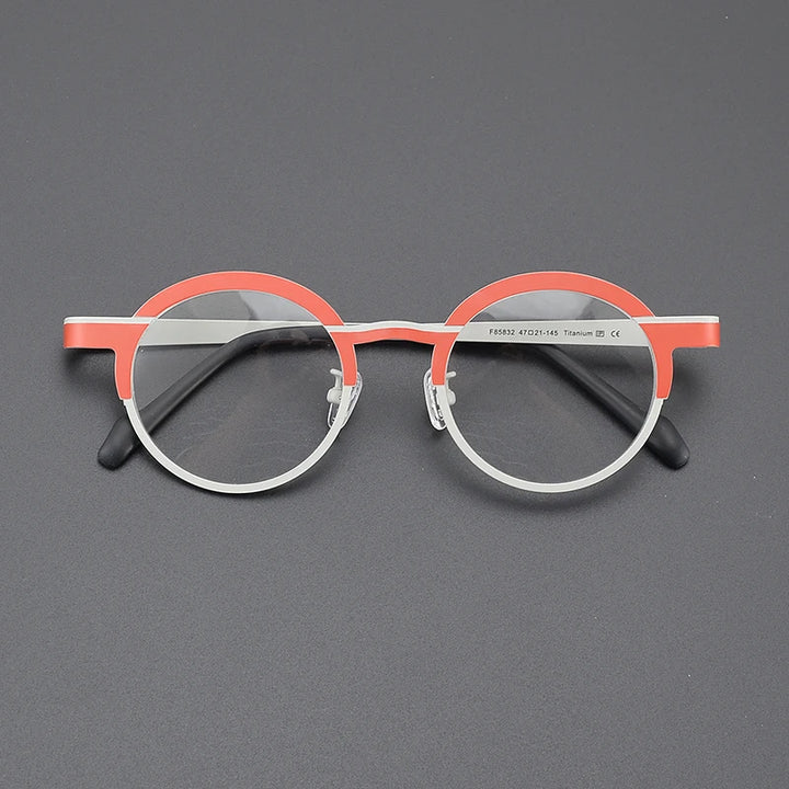 Nobler Women's Full Rim Round Titanium Eyeglasses 185832