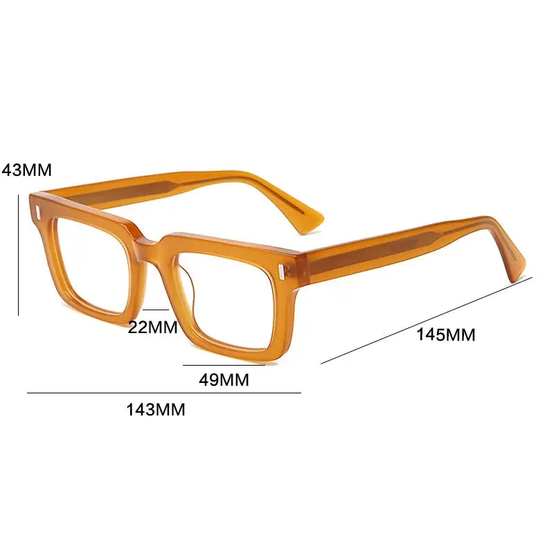Gatenac Unisex Full Rim Square Brow Line Acetate Eyeglasses 235046 FuzWeb