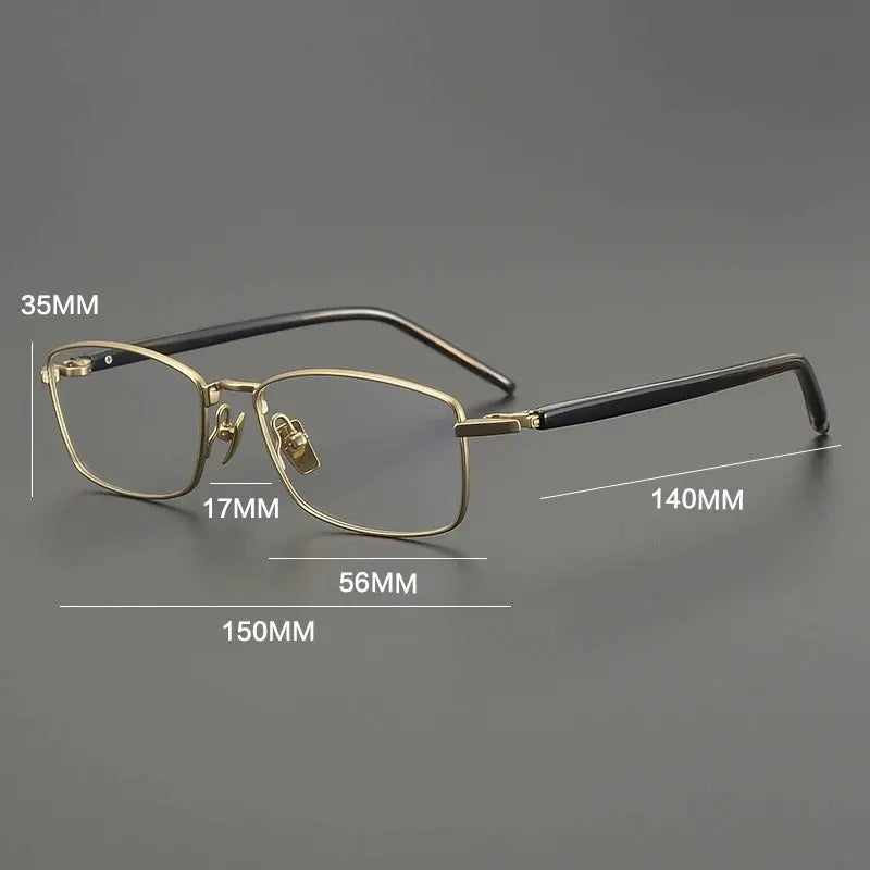 Gatenac Unisex Full Rim Big Polygon Square Titanium Eyeglasses 762648 FuzWeb