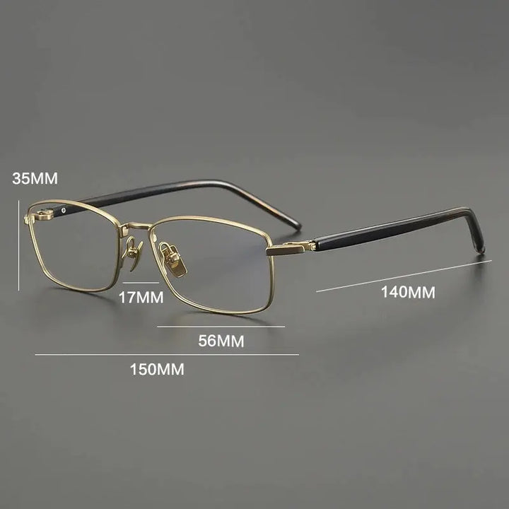 Gatenac Unisex Full Rim Big Polygon Square Titanium Eyeglasses 762648 FuzWeb