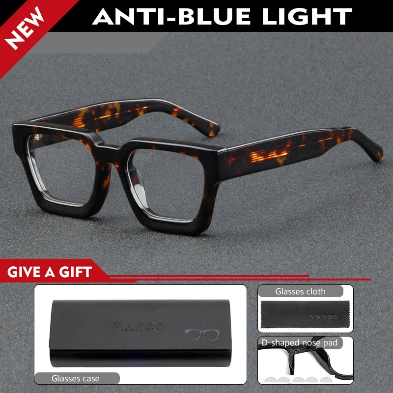 Vicky Unisex Full Rim Square Brow Line Acetate Reading Glasses 631439