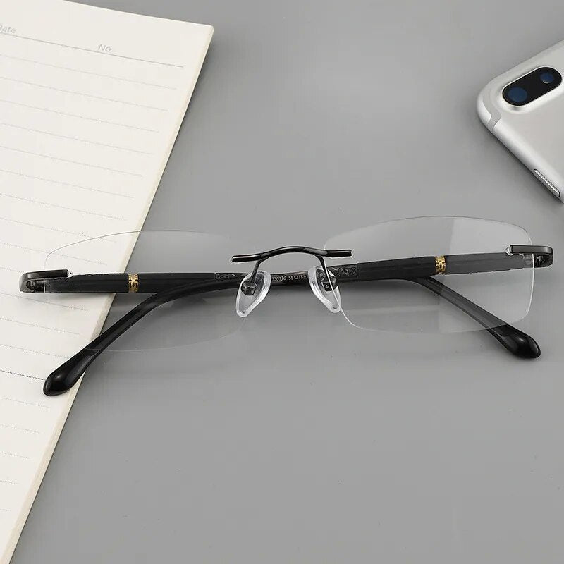 Hdcrafter Men's Rimless Titanium Eyeglasses 3707 Rimless Hdcrafter Eyeglasses   