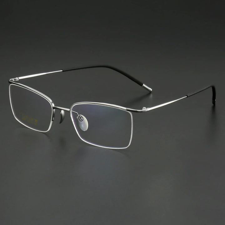 Muzz Women's Semi Rim Square Brow Line Titanium Eyeglasses 82988