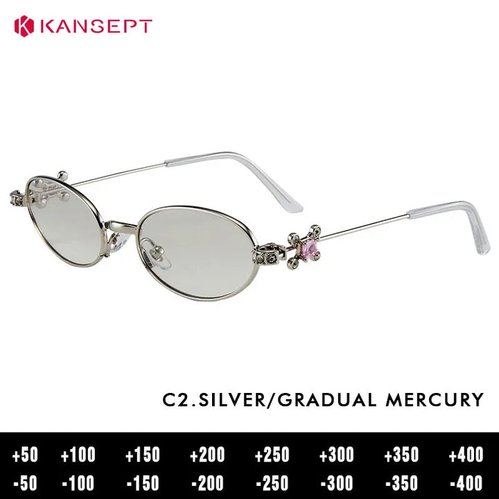 Kansept Women's Full Rim Oval Alloy Reading Glasses 717619