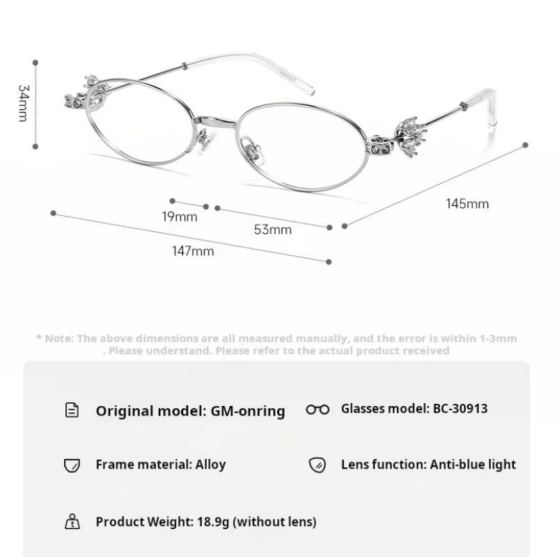 Momoja Unisex Full Rim Oval Titanium Alloy Tr 90 Eyeglasses 30913