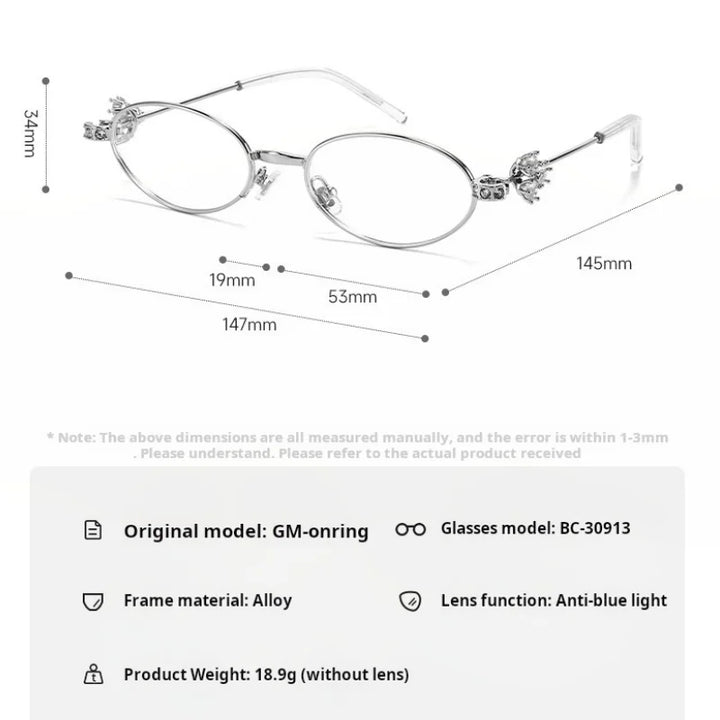 Momoja Unisex Full Rim Oval Titanium Alloy Tr 90 Eyeglasses 30913