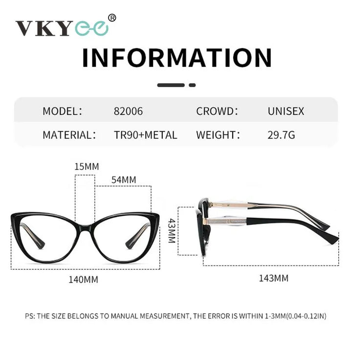 Vicky Women's Full Rim Butterfly Tr 90 Alloy Reading Glasses 582006