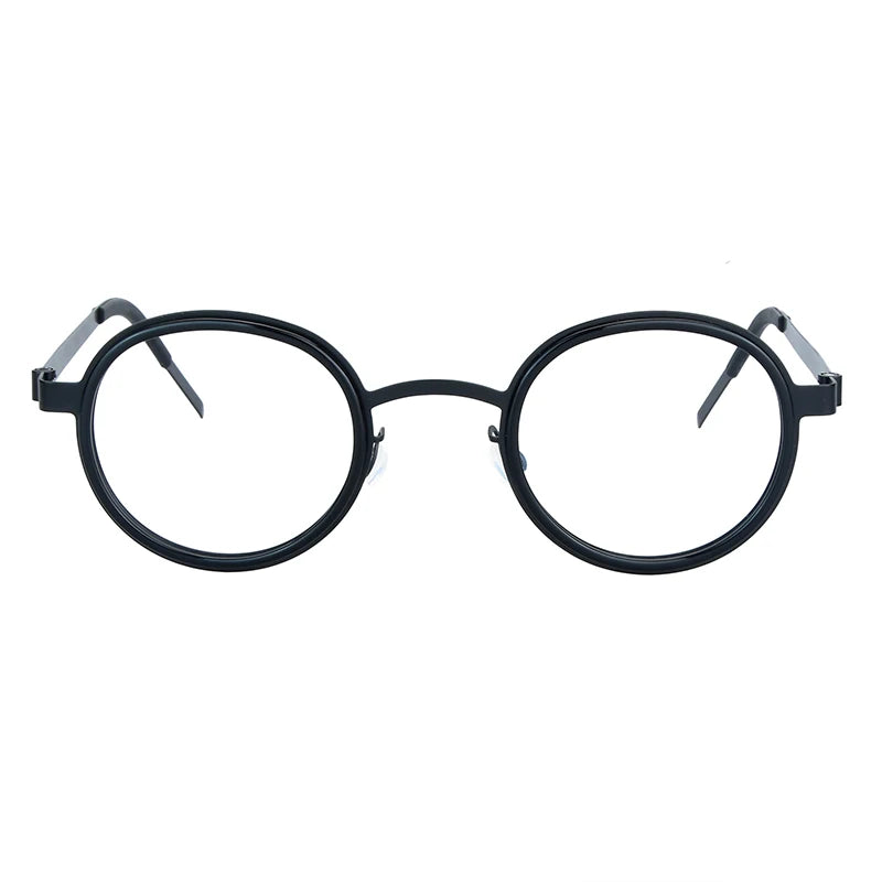 Bobbie Unisex Full Rim Round Titanium Eyeglasses 1011