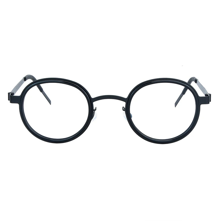 Bobbie Unisex Full Rim Round Titanium Eyeglasses 1011