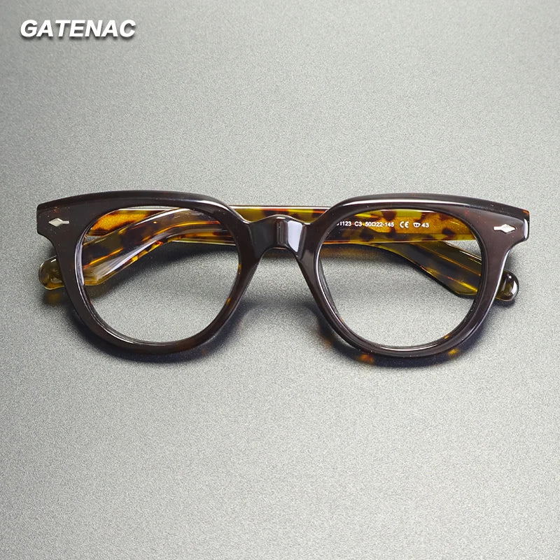 Gatenac Unisex Full Rim Oval Square Acetate Eyeglasses G91123