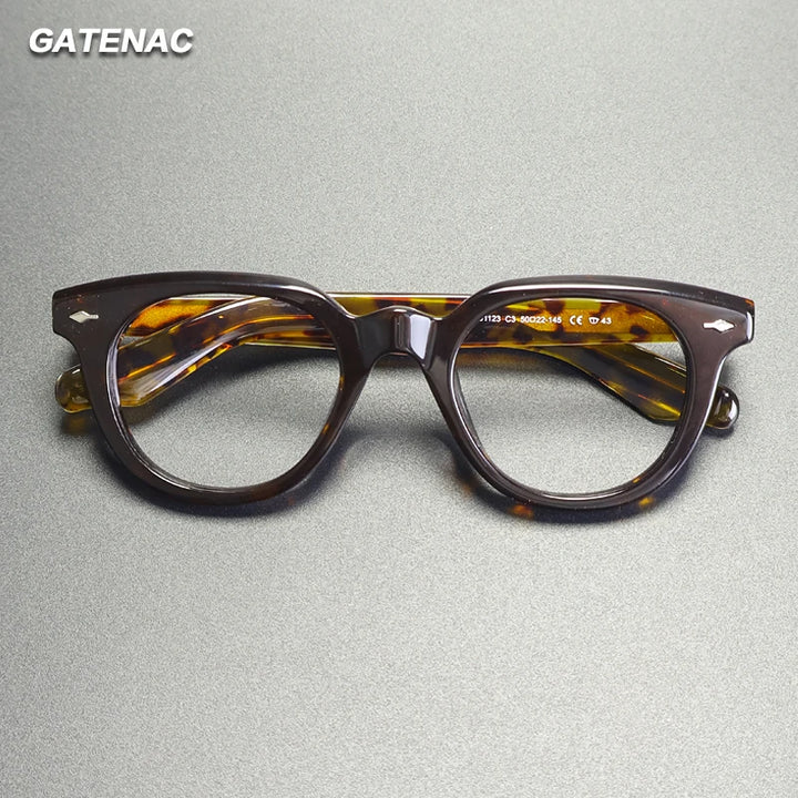 Gatenac Unisex Full Rim Oval Square Acetate Eyeglasses G91123