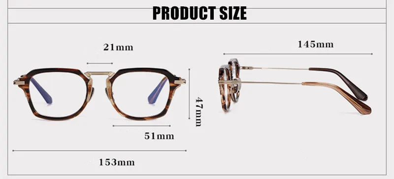 Aimee Unisex Full Rim Big Square Titanium Acetate Eyeglasses 741413