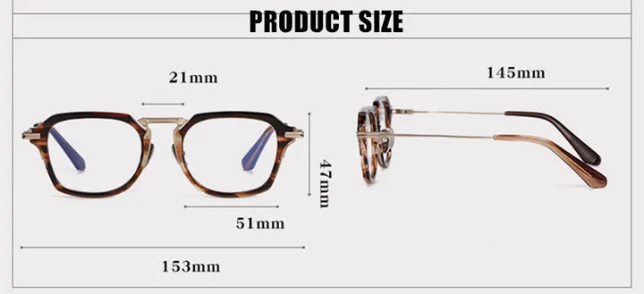 Aimee Unisex Full Rim Big Square Titanium Acetate Eyeglasses 741413