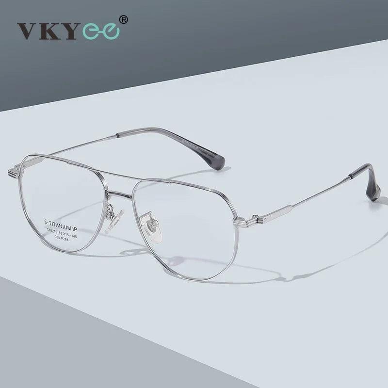 Vicky Mens Full Rim Double Bridge Square Titanium Reading Glasses St6219 Reading Glasses Vicky   