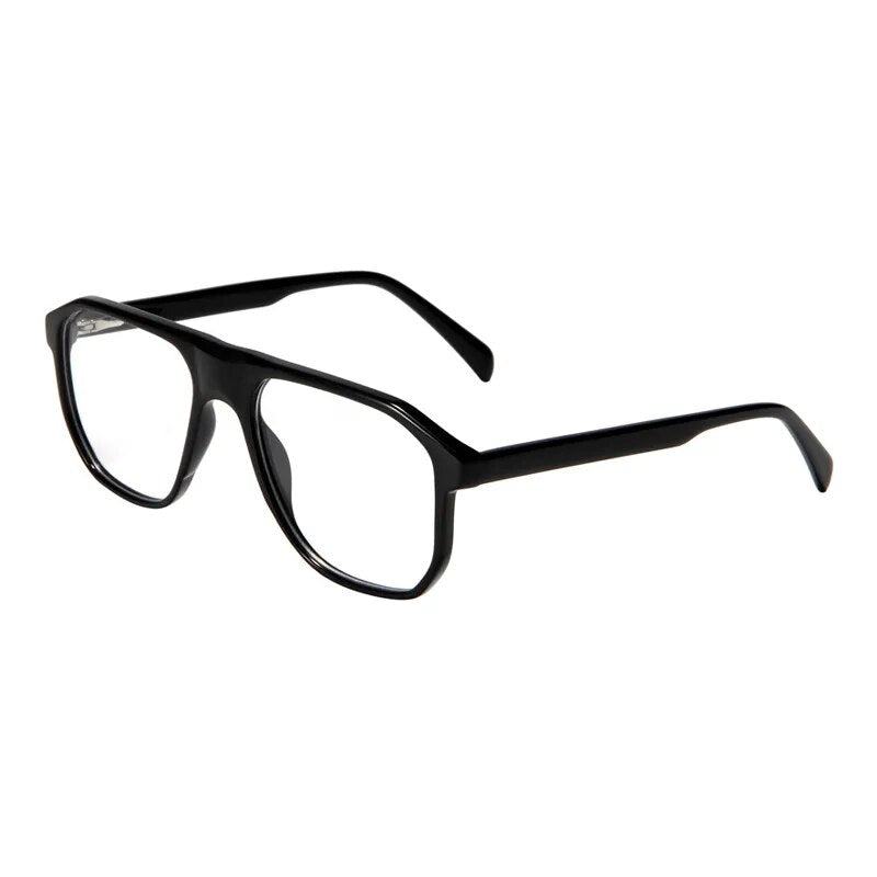 Gatenac Unisex Full Rim Square Acetate Eyeglasses Gxyj1135 Full Rim Gatenac Black  