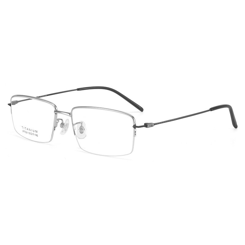 Bclear Unisex Semi Rim Square Titanium Eyeglasses Lb7924 Semi Rim Bclear Silver  