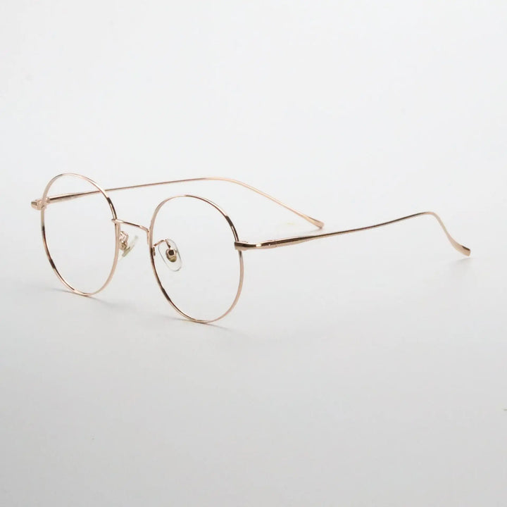 Yimaruili Unisex Full Rim Round Pure Titanium Eyeglasses 177575 — view 3 | Yimaruili at FuzWeb