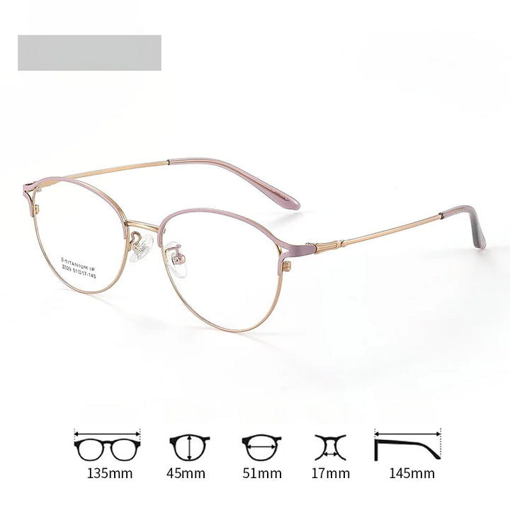 Xbora Women's Full Rim Oval Square Titanium Eyeglasses 20294