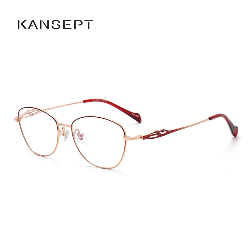 Kansept Women's Full Rim Round Square Alloy Eyeglasses 50028 Full Rim Kansept   