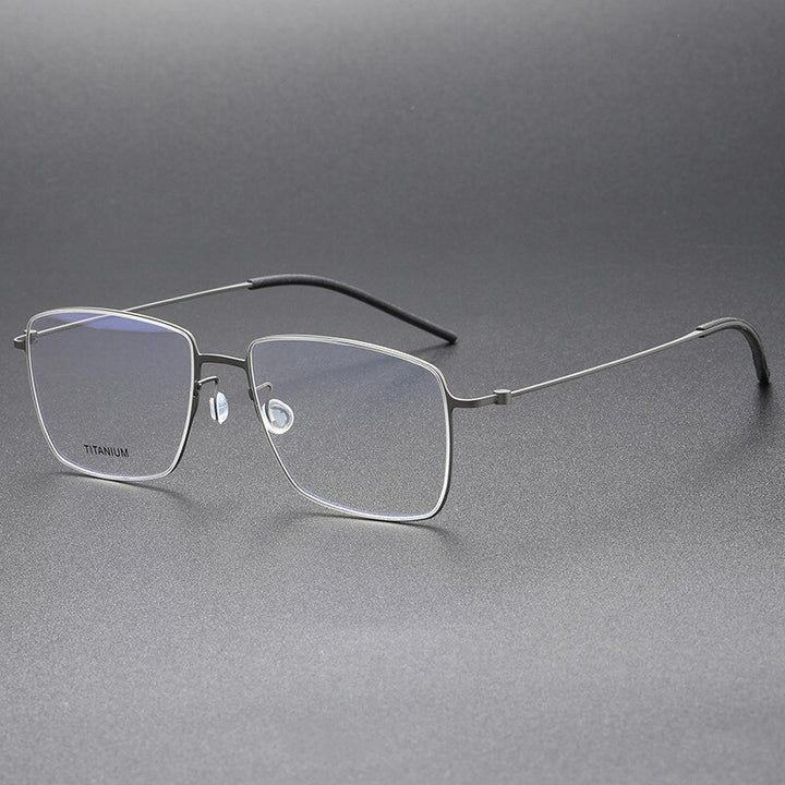 Aissuarvey Men's Full Rim Square Titanium Eyeglasses 564217 Full Rim Aissuarvey Eyeglasses Gray CN 