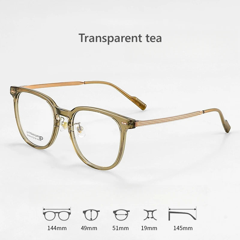 KatKani Womens Full Rim Round Plastic Eyeglasses 8605 Full Rim KatKani Eyeglasses Transparent tea  