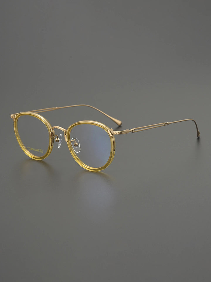 Nobler Unisex Full Rim Oval Square Acetate Titanium Eyeglasses 98001
