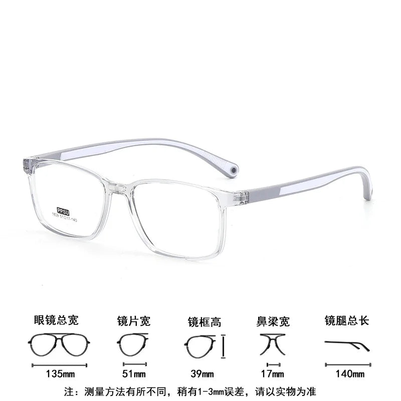 Zirosat Unisex Youth Full Rim Square Tr 90 Alloy Eyeglasses 18094