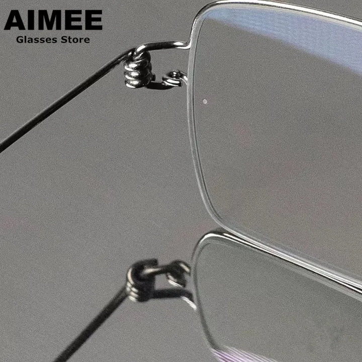 Aimee Unisex Full Rim Square Screwless Titanium Eyeglasses 14911 Full Rim Aimee   