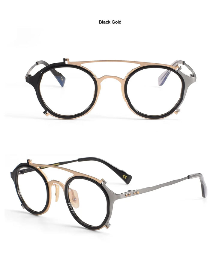 Muzz 0028 unisex round titanium acetate prescription eyeglasses — view 10