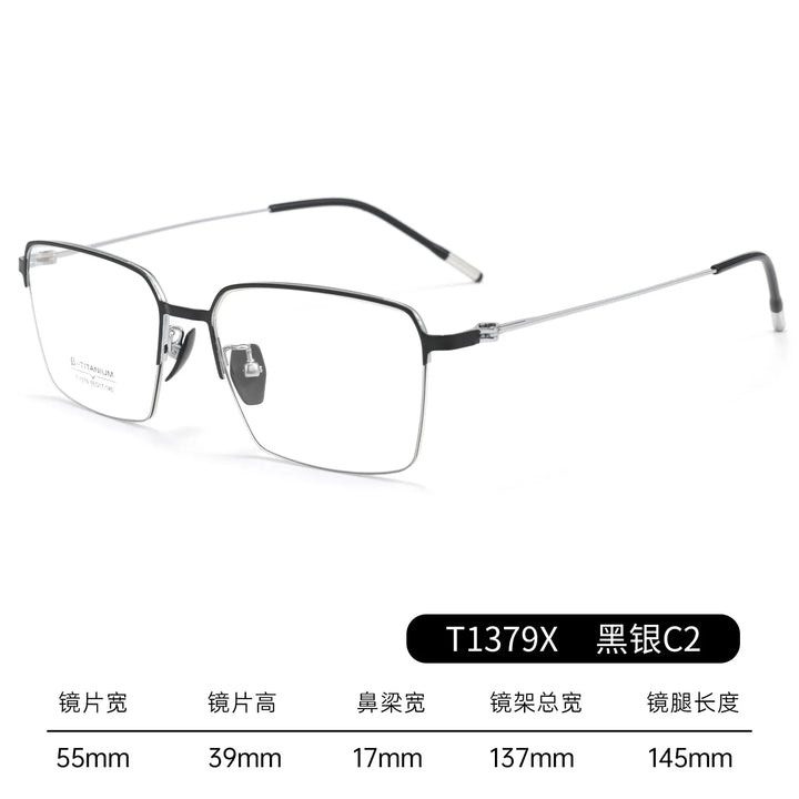 Gmei Optical 39208 men's square titanium alloy prescription eyeglasses — view 6