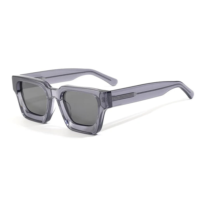 Black Mask Men's Full Rim Flat Top Square Acetate Sunglasses 441439