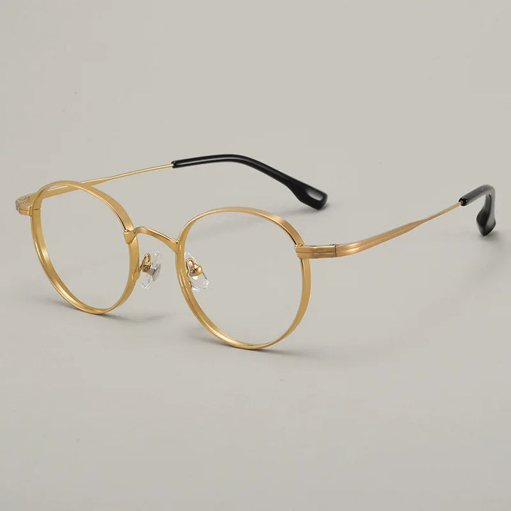 Black Mask Unisex Full Rim Oval Round Titanium Eyeglasses 310521