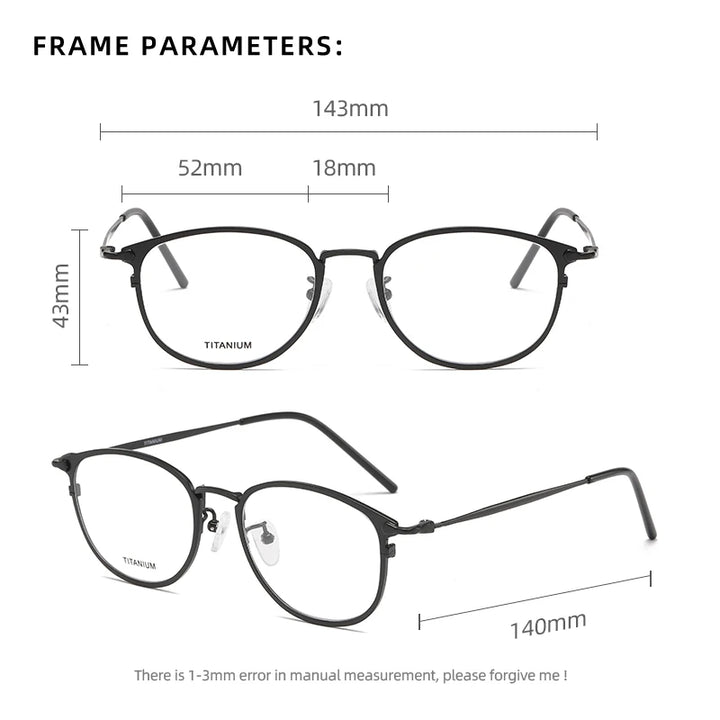 Reven Jate Unisex Full Rim Round Titanium Eyeglasses J1073 Full Rim Reven Jate   