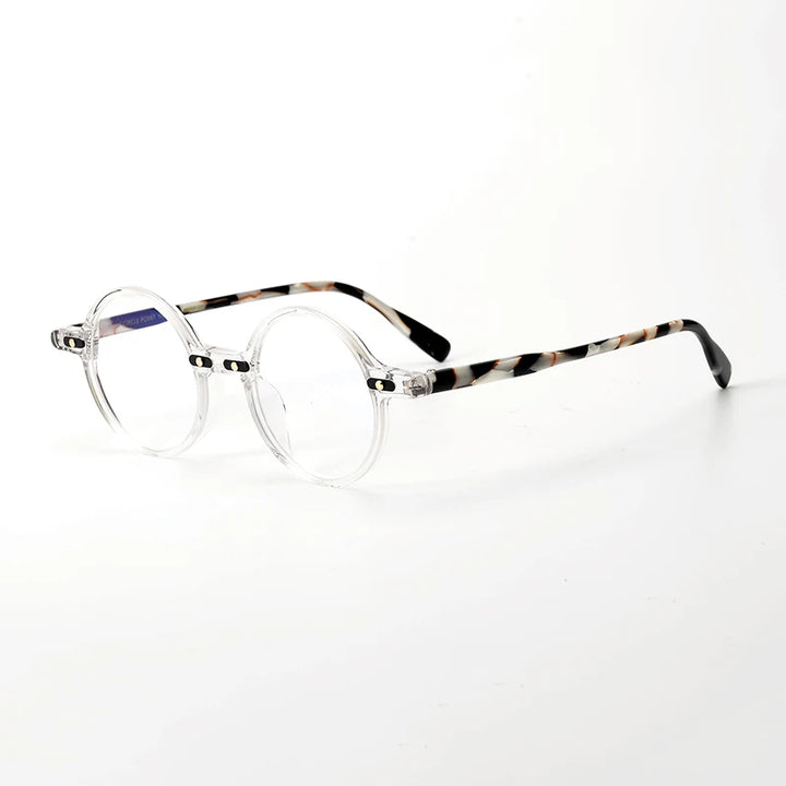 Hewei Unisex Full Rim Round Acetate Eyeglasses 21251 Full Rim Hewei C4  