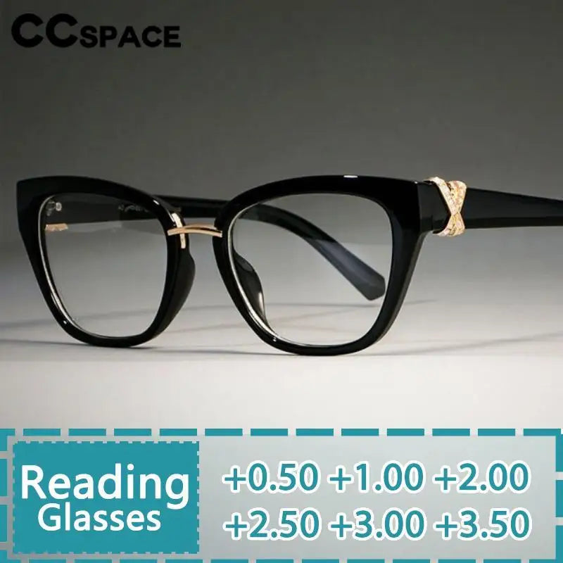 CCspace Women's Full Rim Cat Eye Polycarbonate Reading Glasses R45605 Reading Glasses CCspace   