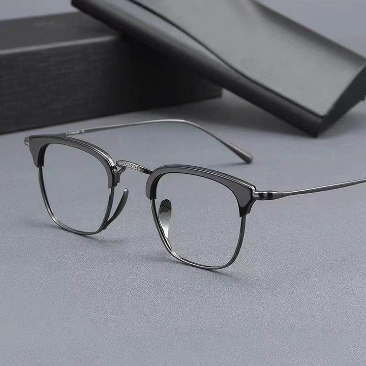 Blackmask Unisex Full Rim Square Titanium Eyeglasses BM-KM1112