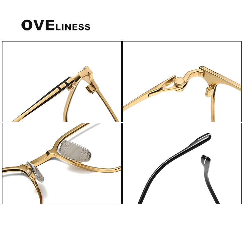 Oveliness Unisex Full Rim Square Titanium Acetate Eyeglasses 70801 Full Rim Oveliness   