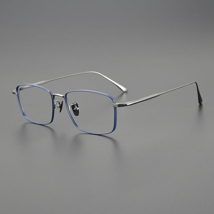 Gatenac Unisex Full Rim Square Titanium Eyeglasses Gxyj1100 Full Rim Gatenac Blue  
