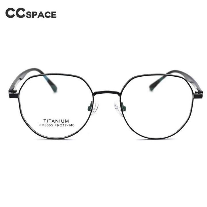 CCSpace Unisex Full Rim Polygon Titanium Eyeglasses 56092 Full Rim CCspace   