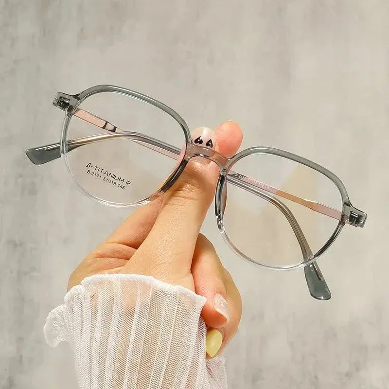 Gmei 217100 Women's Full Rim Polygon Oval Tr 90 Titanium Alloy Frames FuzWeb