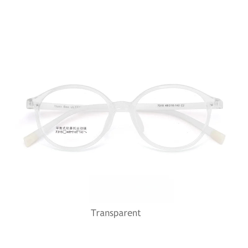 KatKani Unisex Children's Full Rim Round Tr 90 Silicone Eyeglasses 7315 Full Rim KatKani Eyeglasses transparent  