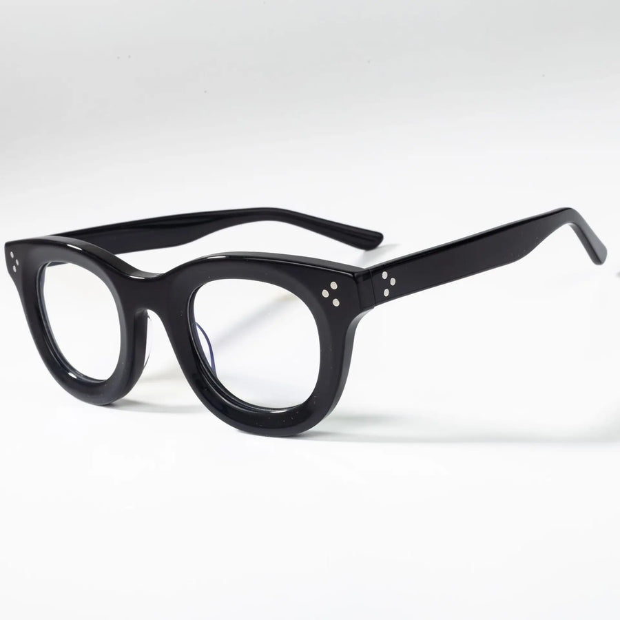 Cubojue Unisex Full Rim Round Plastic Reading Glasses Hl56023 Reading Glasses Cubojue black 0 