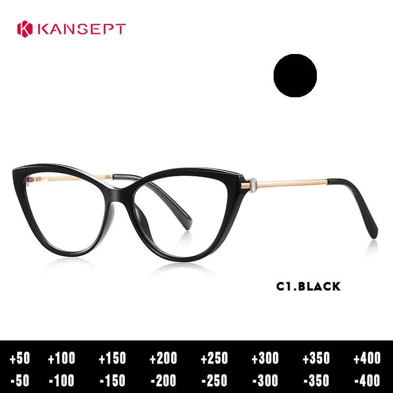 Kansept Women's Full Rim Cat Eye Tr 90 Titanium Reading Glasses 22406
