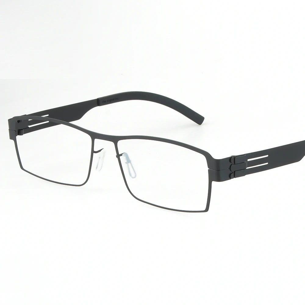 Bobbie Unisex Full Rim Square Screwless Steel Eyeglasses 508596