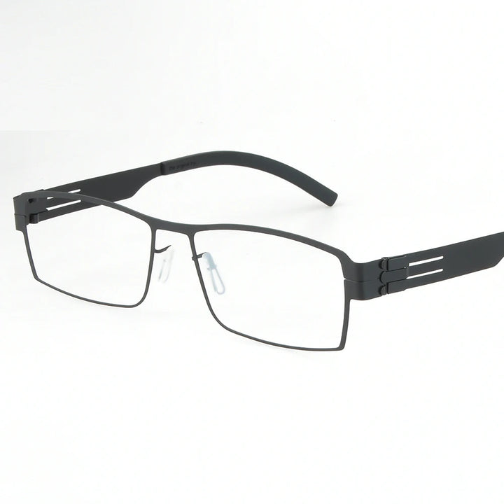 Bobbie Unisex Full Rim Square Screwless Steel Eyeglasses 508596