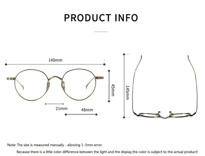 Bobbie Unisex Full Rim Round Titanium Eyeglasses Clip On Sunglasses 113000 FuzWeb