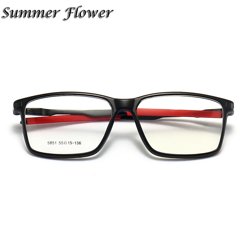 Summer Flower Unisex Full Rim Square Tr 90 Aluminum Eyeglasses 58514