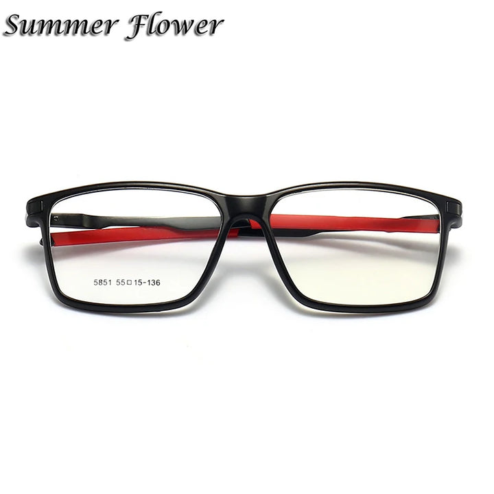 Summer Flower Unisex Full Rim Square Tr 90 Aluminum Eyeglasses 58514