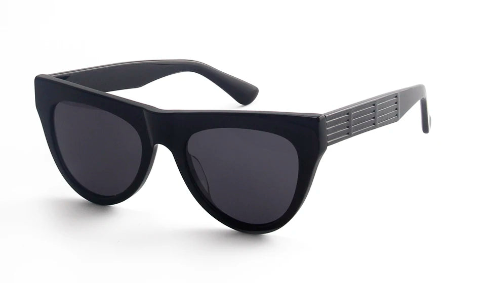 Esnbie Women's Full Rim Oval Cat Eye Acetate Sunglasses 472249