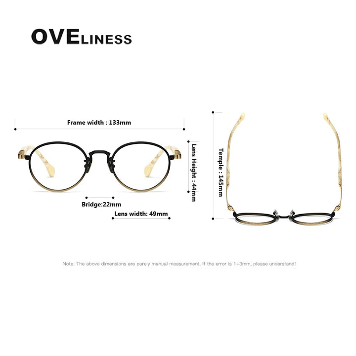 Oveliness Unisex Full Rim Round Titanium Eyeglasses O80867 Full Rim Oveliness   